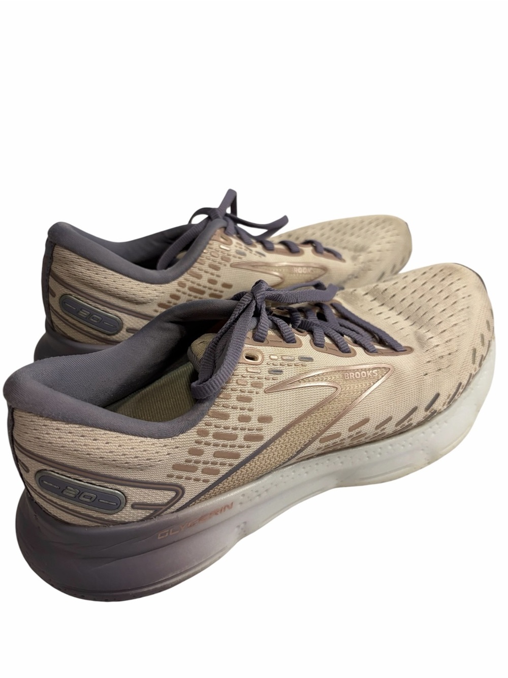 Brooks Glycerin 20 Women’s 9 Beige Purple Neutral Cushioned Running Shoes